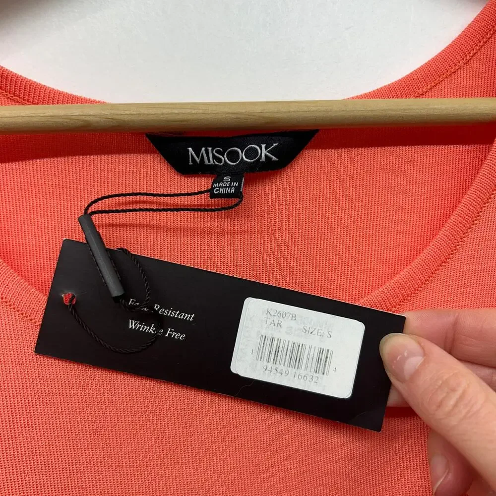 NEW $188 Misook Peach Knit Tank Top Small Minimalist Casual Layering Side Slits - Picture 6 of 7